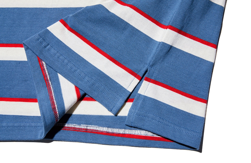QUIETIST (クワイエティスト) Border Stripe 1/2 T-shirts (teal)