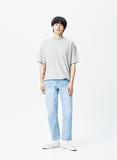 QUIETIST (クワイエティスト) Basic Stripe 1/2 T-shirts (gray)