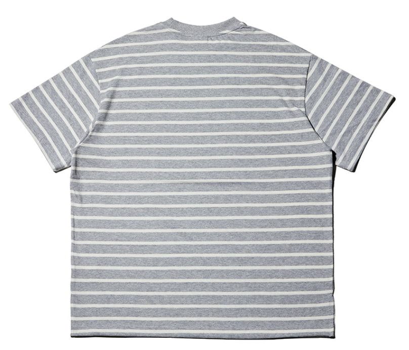 QUIETIST (クワイエティスト) Basic Stripe 1/2 T-shirts (gray)