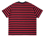 QUIETIST (クワイエティスト) Basic Stripe 1/2 T-shirts (red)