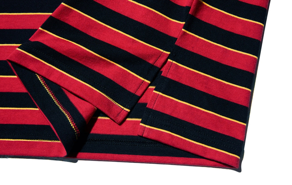 QUIETIST (クワイエティスト) Basic Stripe 1/2 T-shirts (red)