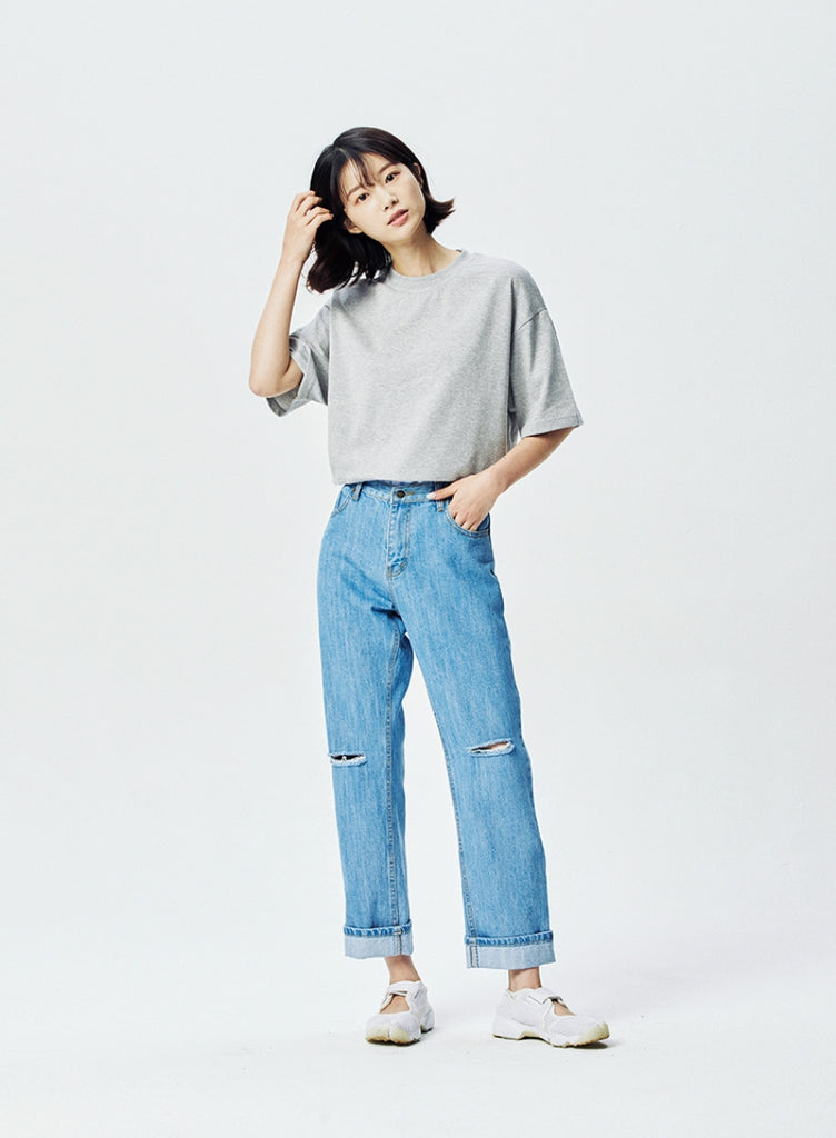 QUIETIST (クワイエティスト) French Half 1/2 T-Shirts (gray)