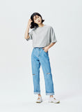 QUIETIST (クワイエティスト) French Half 1/2 T-Shirts (gray)