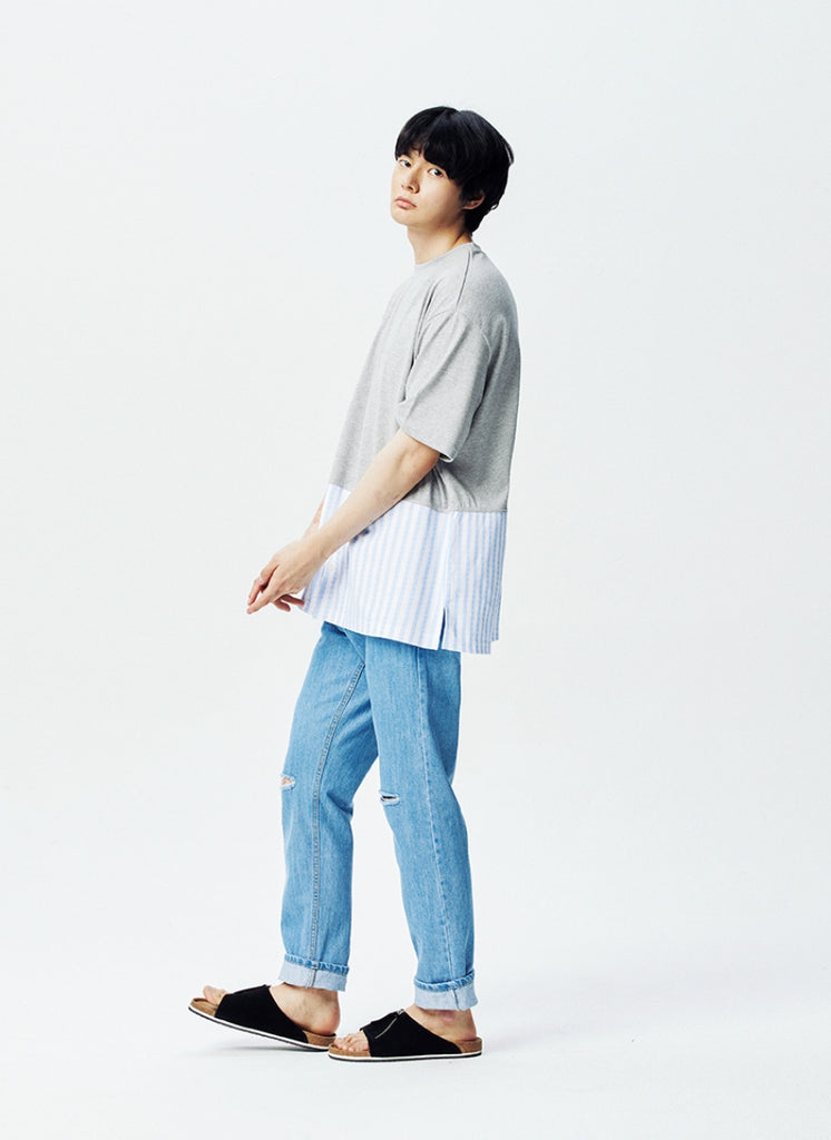 QUIETIST (クワイエティスト) French Half 1/2 T-Shirts (gray)