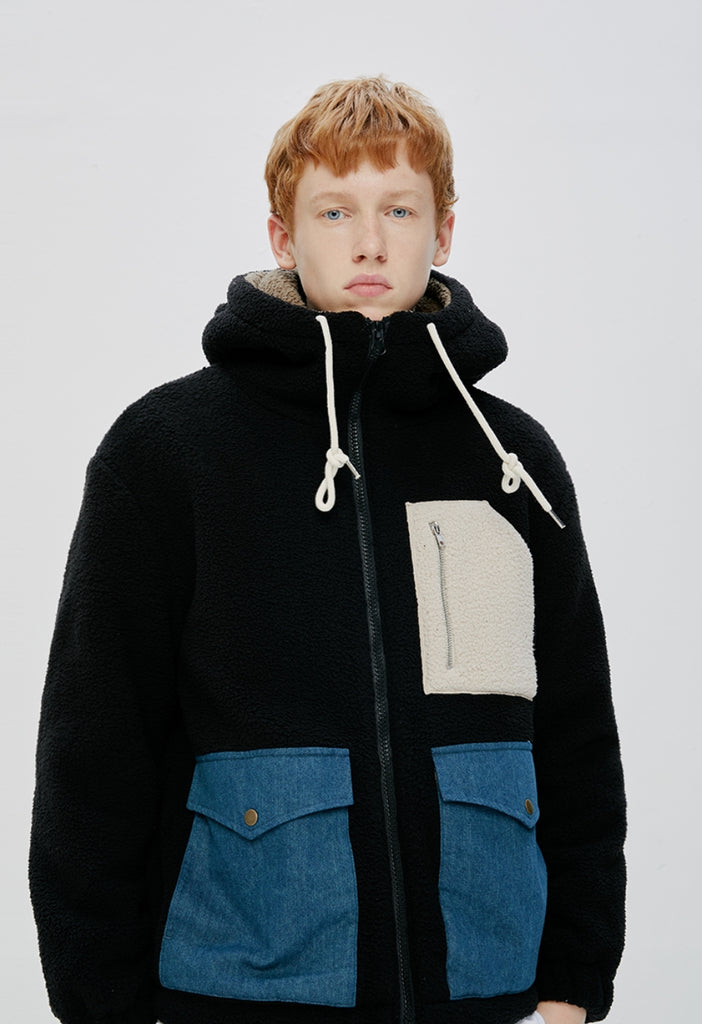 QUIETIST (クワイエティスト) Heavy Fleece Zip-up Parka (black)