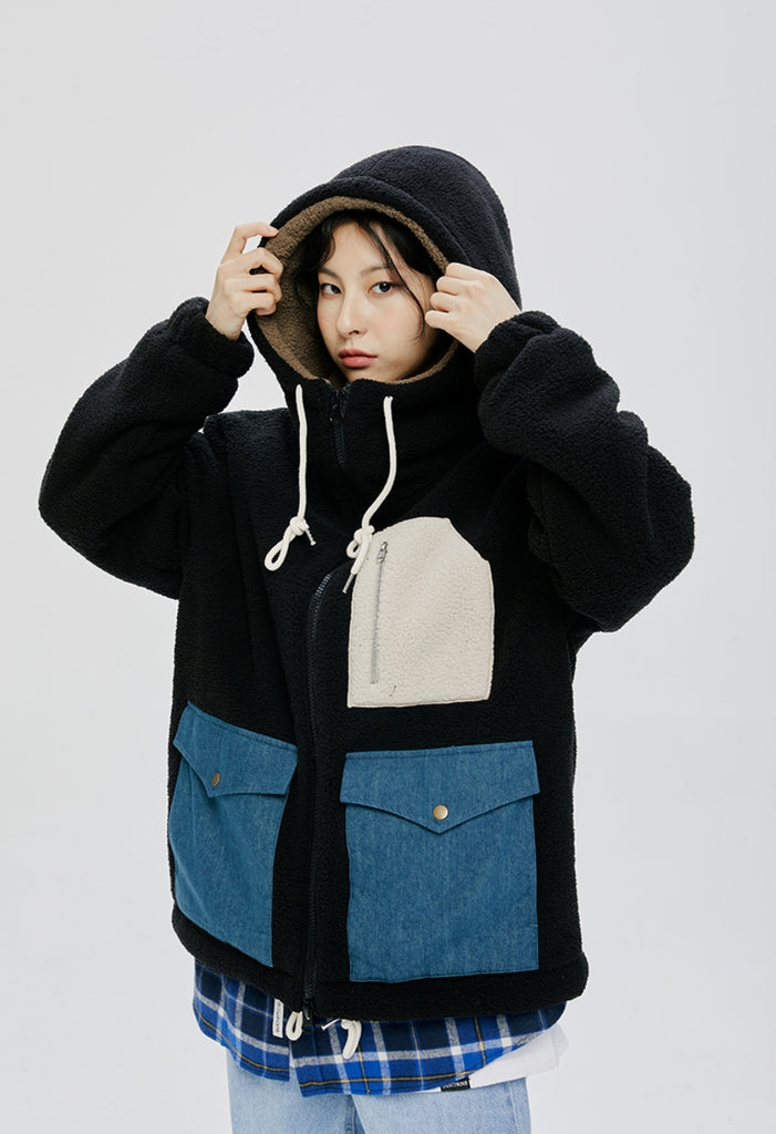 QUIETIST (クワイエティスト) Heavy Fleece Zip-up Parka (black)