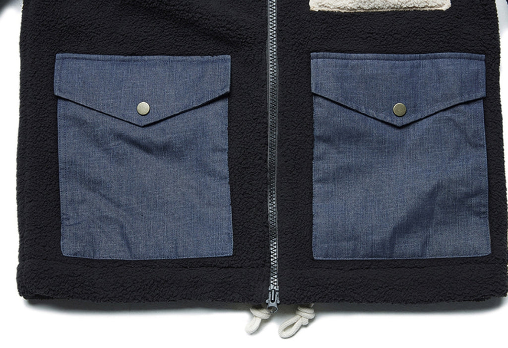 QUIETIST (クワイエティスト) Heavy Fleece Zip-up Parka (black)