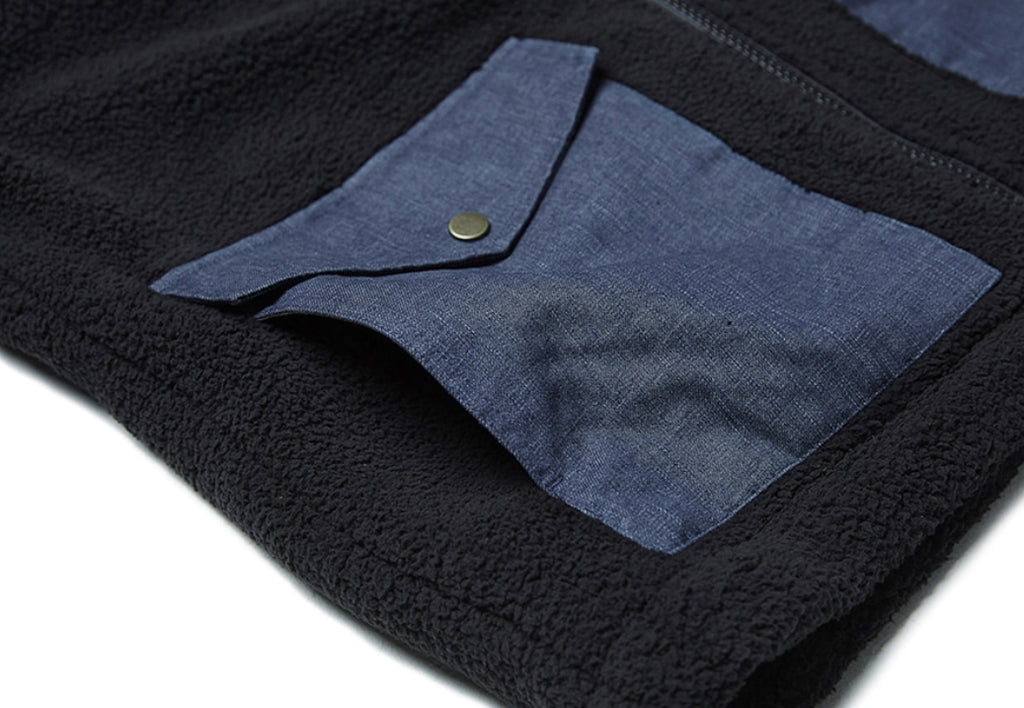 QUIETIST (クワイエティスト) Heavy Fleece Zip-up Parka (black)