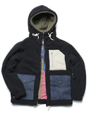 QUIETIST (クワイエティスト) Heavy Fleece Zip-up Parka (black)