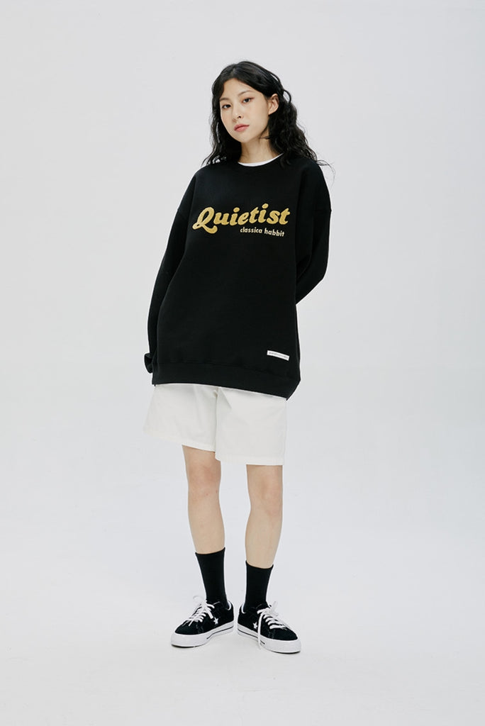 QUIETIST (クワイエティスト) LOGO SWEAT SHIRT-BLACK