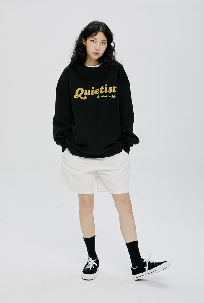 QUIETIST (クワイエティスト) LOGO SWEAT SHIRT-BLACK