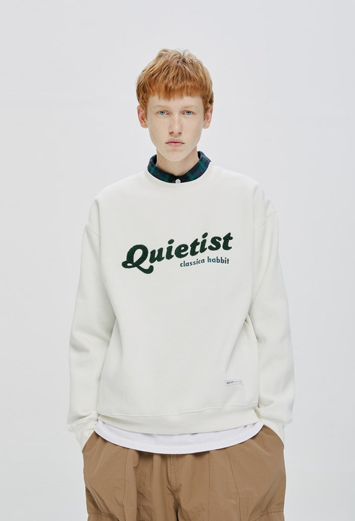 QUIETIST (クワイエティスト) LOGO SWEAT SHIRT-CREAM