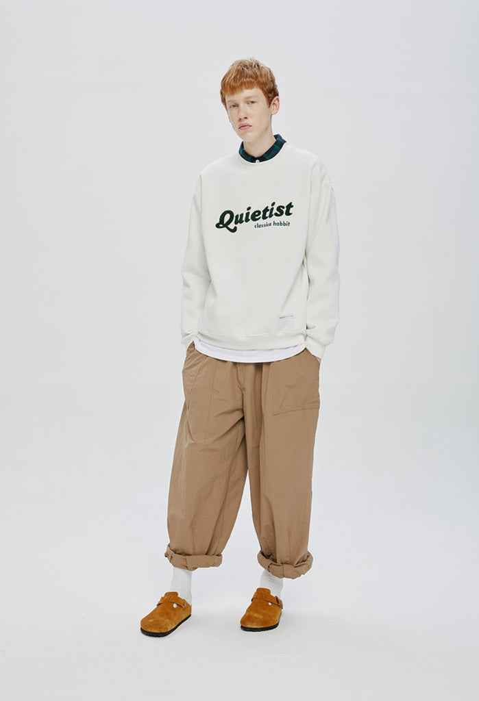 QUIETIST (クワイエティスト) LOGO SWEAT SHIRT-CREAM