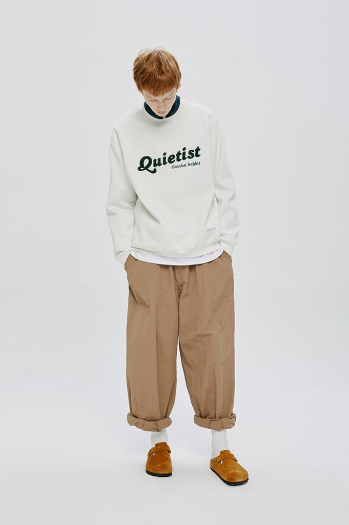 QUIETIST (クワイエティスト) LOGO SWEAT SHIRT-CREAM