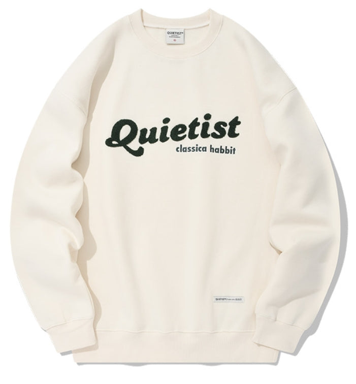 QUIETIST (クワイエティスト) LOGO SWEAT SHIRT-CREAM