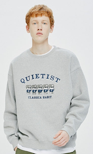 QUIETIST (クワイエティスト) PUPPY SWEAT SHIRT-MELANGE GRAY