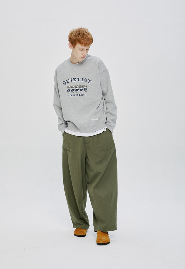 QUIETIST (クワイエティスト) PUPPY SWEAT SHIRT-MELANGE GRAY