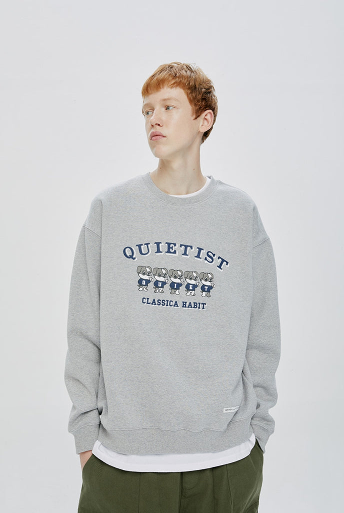 QUIETIST (クワイエティスト) PUPPY SWEAT SHIRT-MELANGE GRAY