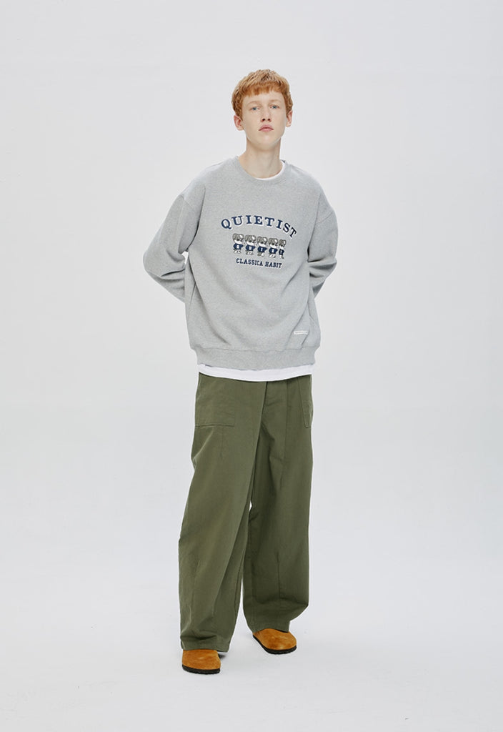 QUIETIST (クワイエティスト) PUPPY SWEAT SHIRT-MELANGE GRAY