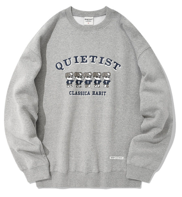 QUIETIST (クワイエティスト) PUPPY SWEAT SHIRT-MELANGE GRAY