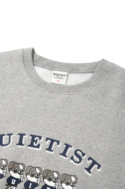 QUIETIST (クワイエティスト) PUPPY SWEAT SHIRT-MELANGE GRAY