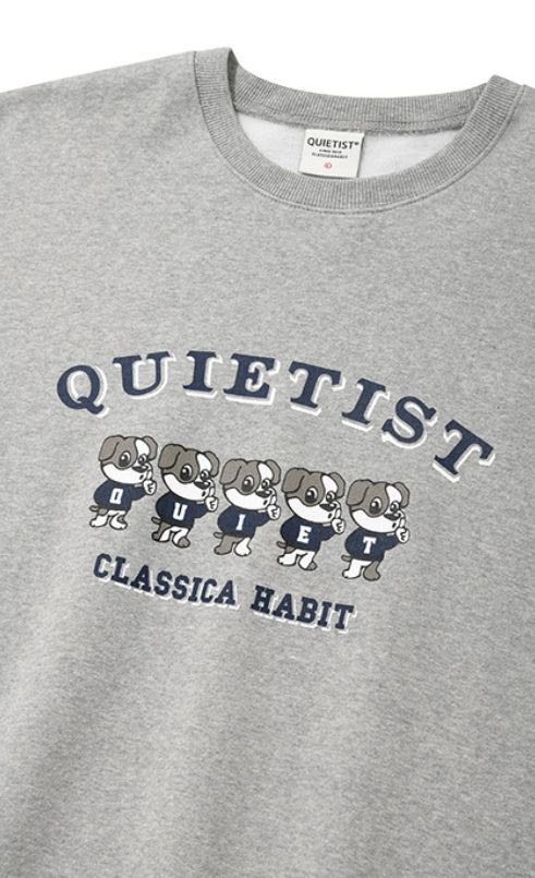 QUIETIST (クワイエティスト) PUPPY SWEAT SHIRT-MELANGE GRAY