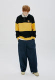 QUIETIST (クワイエティスト) RUGBY SWEAT SHIRT-YELLOW