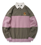 QUIETIST (クワイエティスト) RUGBY SWEAT SHIRT-PURPLE