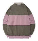 QUIETIST (クワイエティスト) RUGBY SWEAT SHIRT-PURPLE