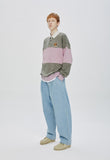 QUIETIST (クワイエティスト) RUGBY SWEAT SHIRT-PURPLE