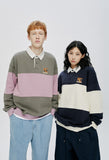 QUIETIST (クワイエティスト) RUGBY SWEAT SHIRT-PURPLE