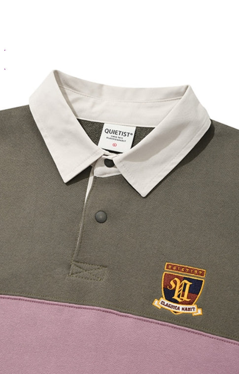 QUIETIST (クワイエティスト) RUGBY SWEAT SHIRT-PURPLE
