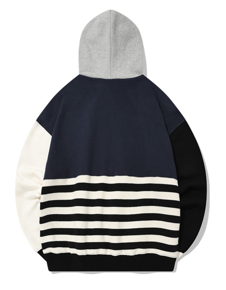 QUIETIST (クワイエティスト) STRIPE MIX HOOD