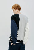 QUIETIST (クワイエティスト) STRIPE MIX SWEAT SHIRT