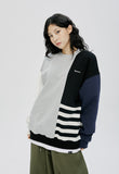 QUIETIST (クワイエティスト) STRIPE MIX SWEAT SHIRT