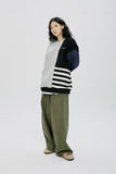QUIETIST (クワイエティスト) STRIPE MIX SWEAT SHIRT