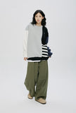 QUIETIST (クワイエティスト) STRIPE MIX SWEAT SHIRT