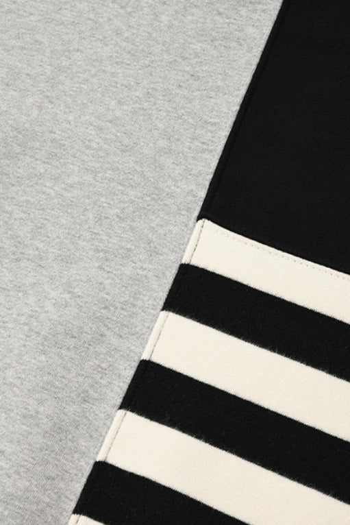 QUIETIST (クワイエティスト) STRIPE MIX SWEAT SHIRT