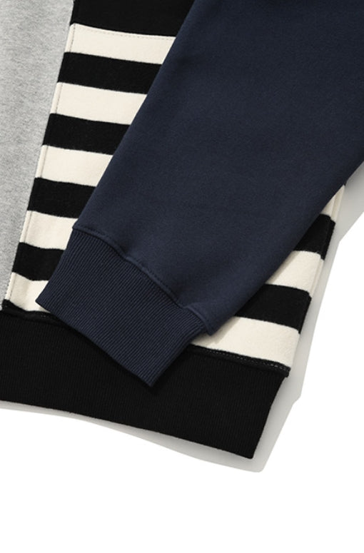 QUIETIST (クワイエティスト) STRIPE MIX SWEAT SHIRT