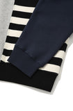 QUIETIST (クワイエティスト) STRIPE MIX SWEAT SHIRT