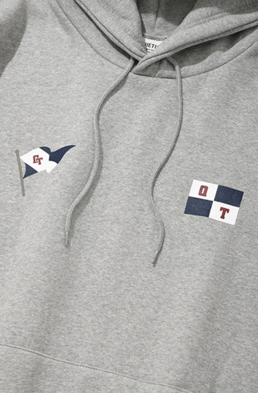 QUIETIST (クワイエティスト) FLAG HOOD-MELANGE GRAY