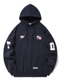 QUIETIST (クワイエティスト) FLAG HOOD-NAVY
