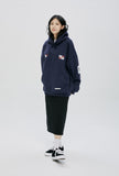 QUIETIST (クワイエティスト) FLAG HOOD-NAVY