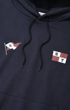 QUIETIST (クワイエティスト) FLAG HOOD-NAVY