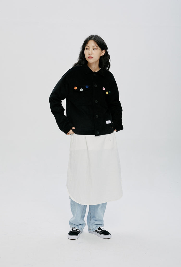 QUIETIST (クワイエティスト) QUILTING CORDUROY JACKET-BLACK