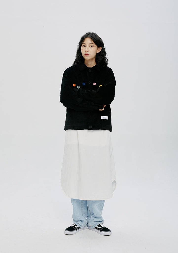 QUIETIST (クワイエティスト) QUILTING CORDUROY JACKET-BLACK
