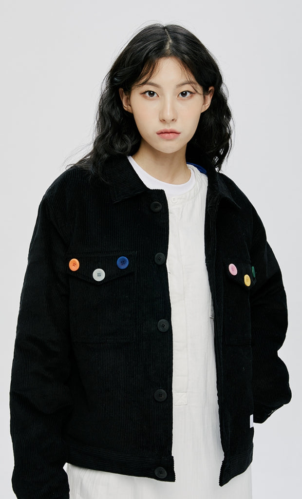 QUIETIST (クワイエティスト) QUILTING CORDUROY JACKET-BLACK