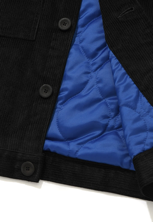 QUIETIST (クワイエティスト) QUILTING CORDUROY JACKET-BLACK