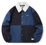 QUIETIST (クワイエティスト) COLOR BLOCK COACH JACKET-NAVY