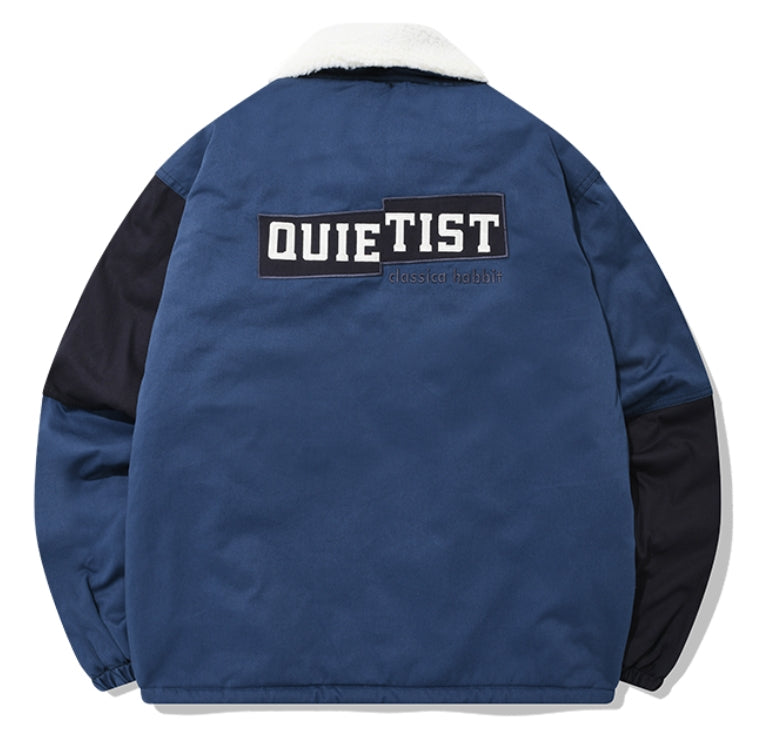 QUIETIST (クワイエティスト) COLOR BLOCK COACH JACKET-NAVY
